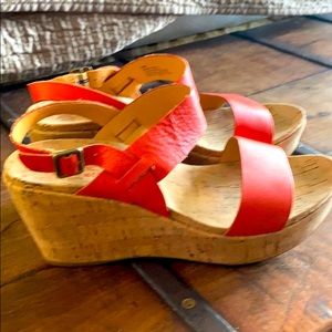 COPY - Kork-Ease Coral Wedge Sandals. Barely worn.
